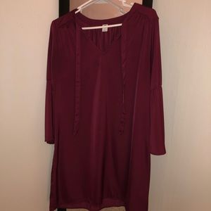 Maroon shift dress